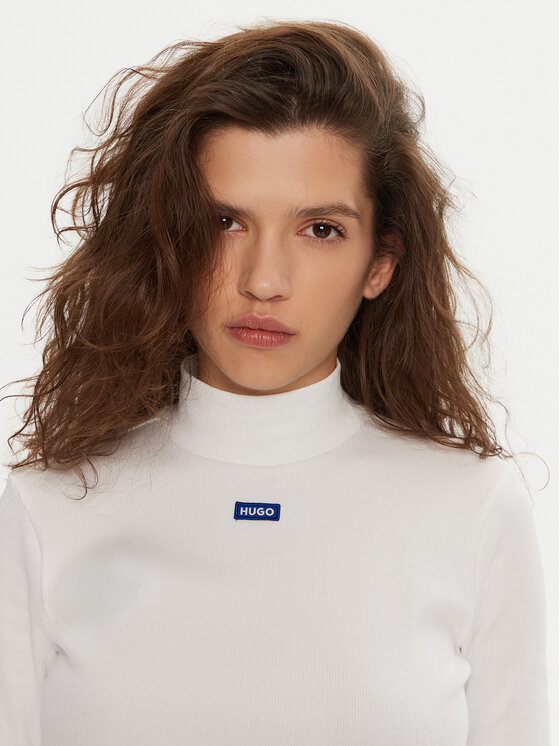 HUGO Hugo Rollkragenpullover 50525318 Weiß Regular Fit