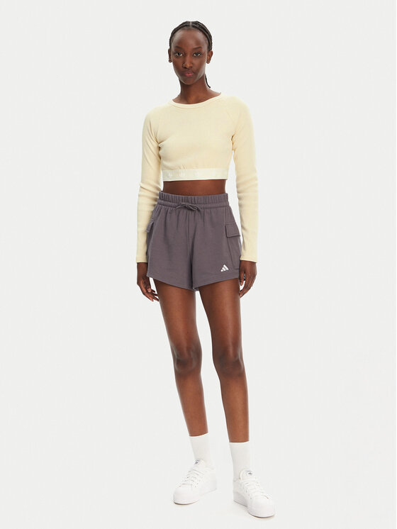 adidas adidas Bluză Ribbed JD0013 Bej Slim Fit