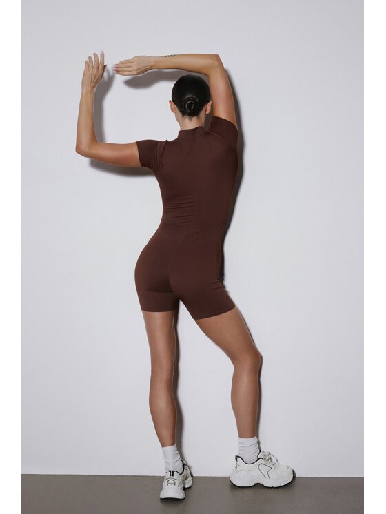 Estro Estro Jumpsuit ER00119501 Marrone scuro Slim Fit