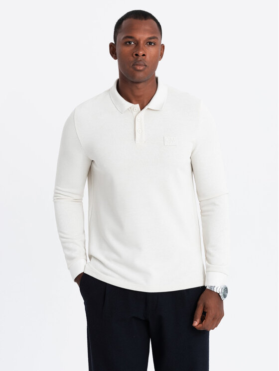 Ombre Ombre Longsleeve OM-POLS-0131 Biały Regular Fit