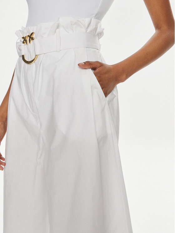 PINKO Pinko Παντελόνα Poseidone 103006 A1N3 Λευκό Relaxed Fit