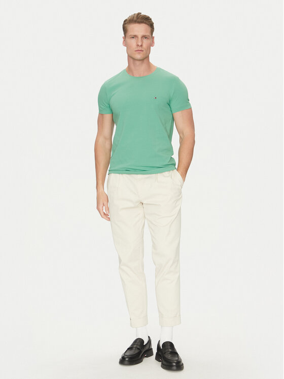 Tommy Hilfiger Tommy Hilfiger Tričko MW0MW10800 Zelená Slim Fit