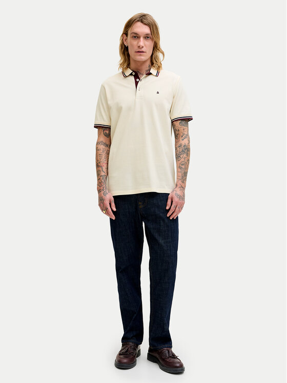 Jack & Jones Jack & Jones Polokošile Paulos 12136668 Krémová Regular Fit