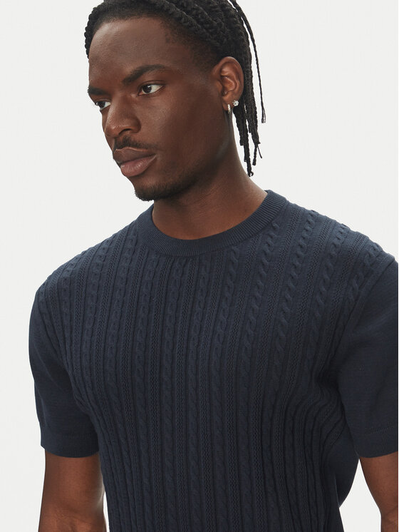 Lindbergh Lindbergh Majica 30-804115 Mornarsko modra Slim Fit