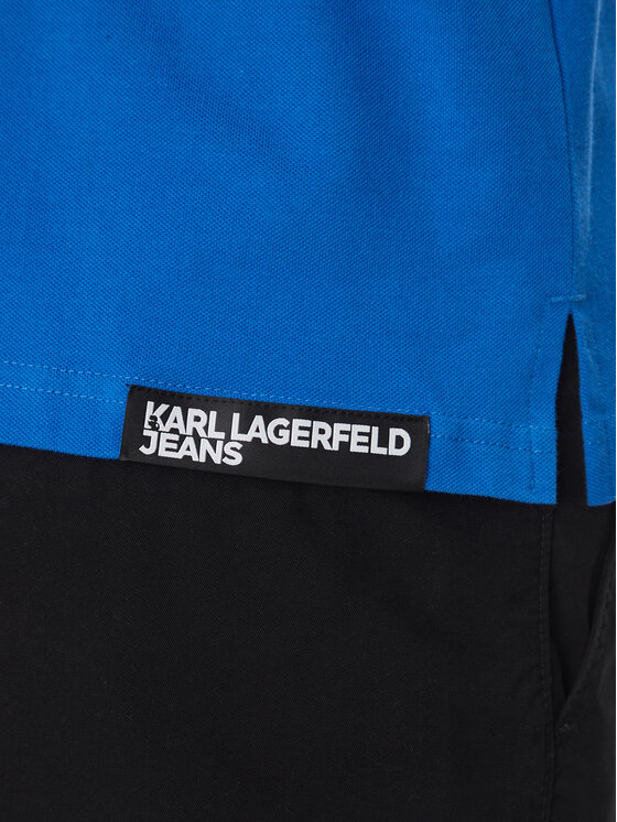 Karl Lagerfeld Jeans Karl Lagerfeld Jeans Тениска с яка и копчета A2M17094 Син Regular Fit
