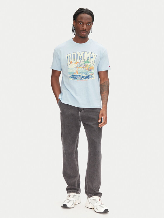 Tommy Jeans Tommy Jeans T-shirt Arch Sailing DM0DM21867 Svijetloplava Relaxed Fit