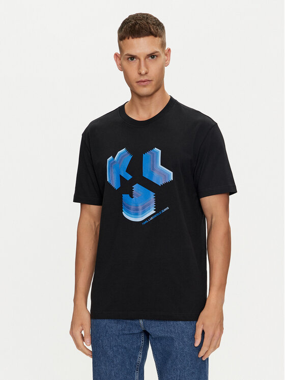 Karl Lagerfeld Jeans Karl Lagerfeld Jeans Тишърт 241D1708 Черен Regular Fit