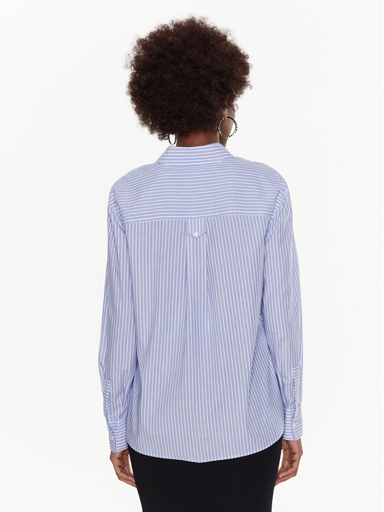 KARL LAGERFELD KARL LAGERFELD Srajca Logo Print 225W1607 Modra Regular Fit