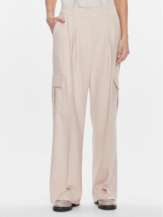 Herskind Bavlnené nohavice Louise 5011993 Béžová Relaxed Fit