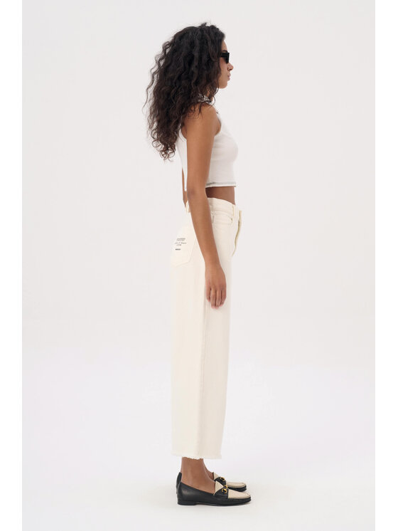 Misaga Misaga Spodnie damskie DNM LUNA Écru Wide Leg