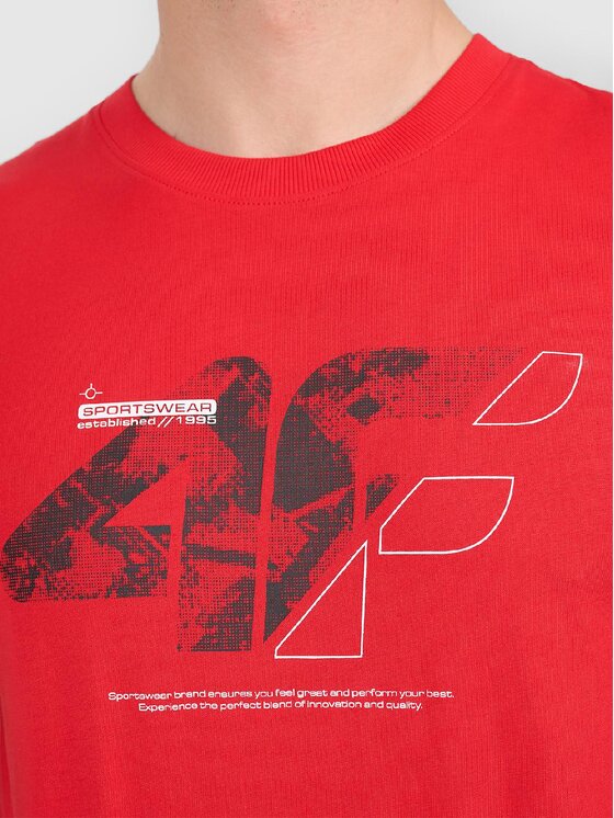 4F 4F T-Shirt 4FWAW26TTSHM3595-62S Czerwony Active Fit