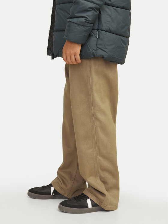 Jack & Jones Junior Jack & Jones Junior Spodnie materiałowe Alex 12262926 Brązowy Loose Fit