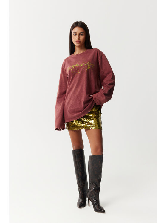 Magda Matyja Magda Matyja Bluzka ALEX LONGSLEEVE BURGUNDY Bordowy Loose Fit