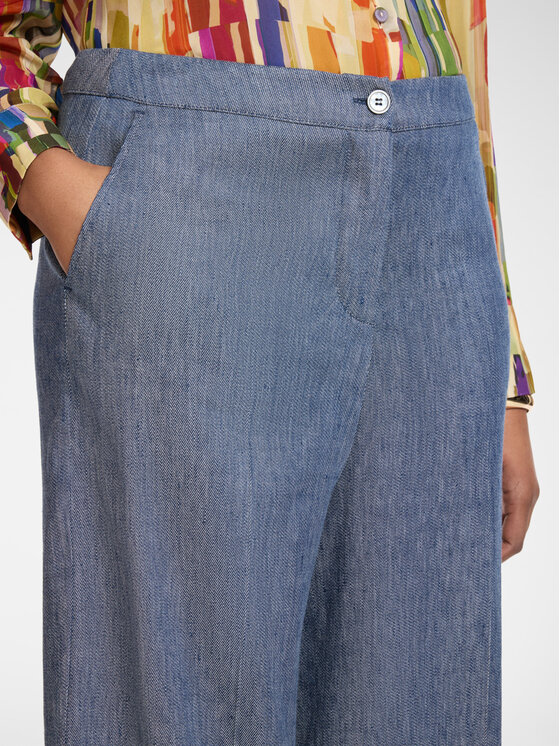 Elena Mirò Elena Mirò Pantaloni di tessuto P095P000442N034 Blu Cropp Fit