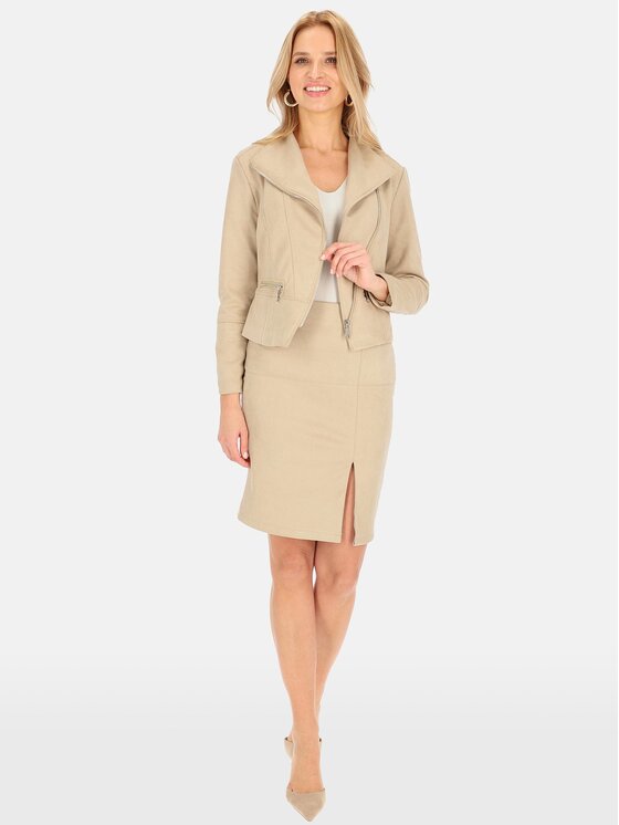Perso Perso Prechodná bunda BLE241065F Béžová Regular Fit