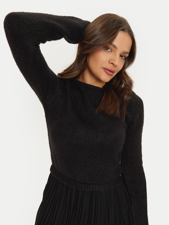 Morgan Morgan Rochie tricotată 242-RMLACE Negru Regular Fit