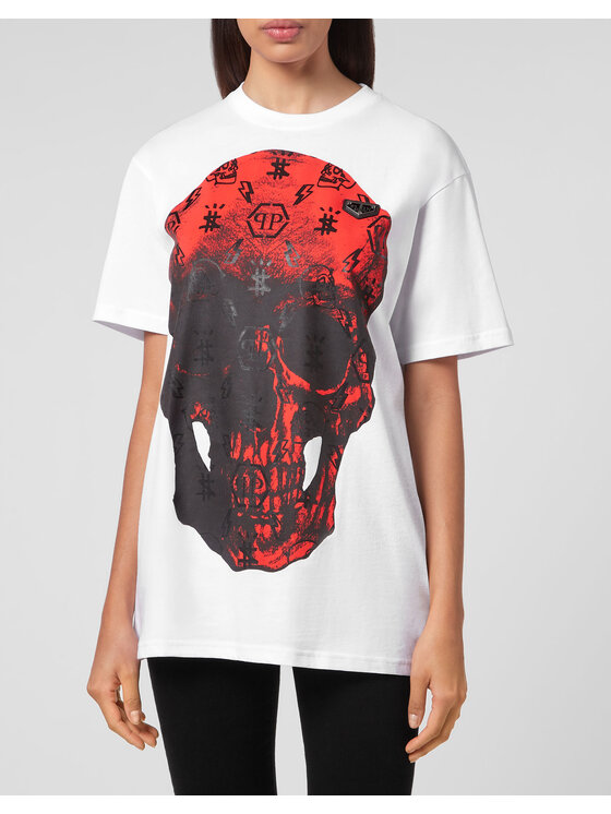PHILIPP PLEIN PHILIPP PLEIN T-Shirt 99 Biały Regular Fit