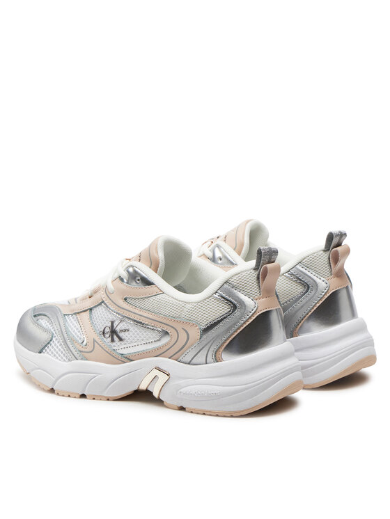 Calvin Klein Jeans Calvin Klein Jeans Laisvalaikio batai Retro Tennis Low Lace Mh Ml Mr YW0YW01381 Balta