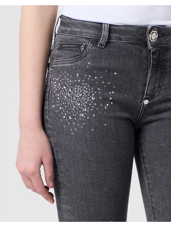 PHILIPP PLEIN PHILIPP PLEIN Džegínsy 31205 Sivá Jegging Fit