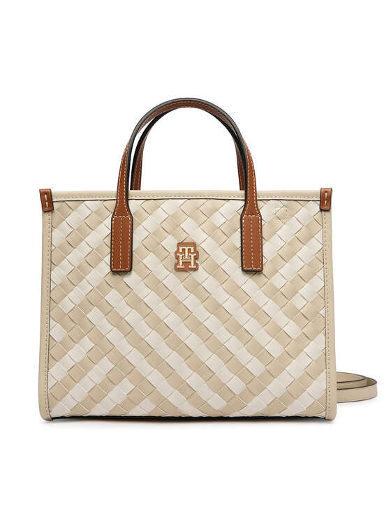 Tommy Hilfiger Tommy Hilfiger Kabelka Th City Mini Tote AW0AW18393 Béžová