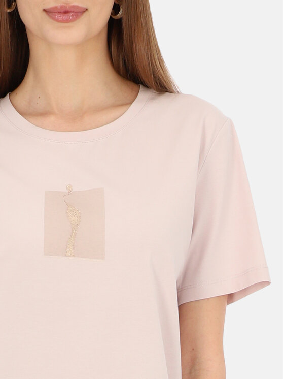 Potis & Verso Potis & Verso T-Shirt Roxa Różowy jasny Regular Fit
