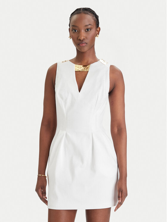 Elisabetta Franchi Elisabetta Franchi Rochie cocktail AB-856-61E2-V490 Alb Regular Fit