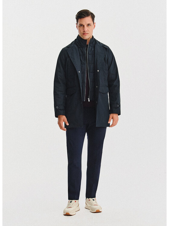 Pako Lorente Pako Lorente Płaszcz P25WF-7X-005 Granatowy Classic Fit