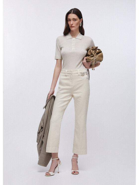 Liu Jo Liu Jo Spodnie materiałowe CA6232T1819P9581 Beżowy Regular Fit
