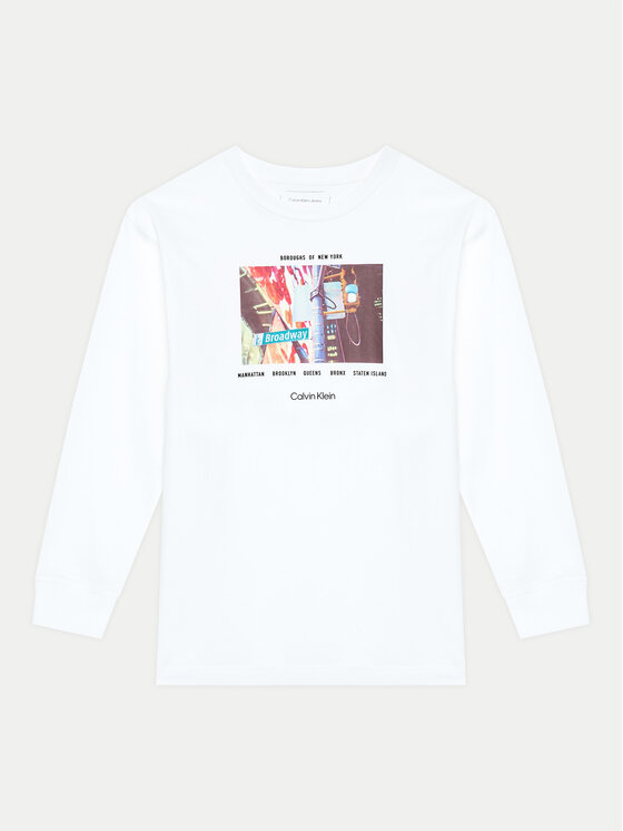 Calvin Klein Jeans Calvin Klein Jeans Bluse City Photo IB0IB02400 Weiß Regular Fit