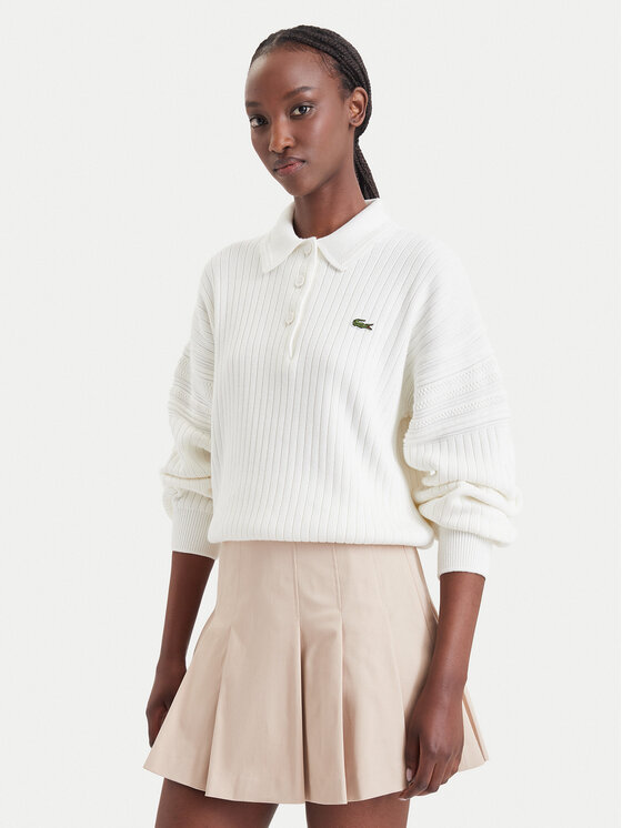Lacoste Lacoste Пуловер AF8272 Кремав Regular Fit