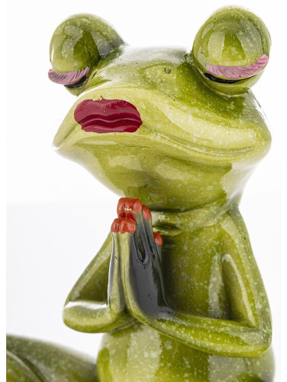 MIAhome MIAhome Figurka żaba joginka 14,5x15,5x7 cm Zielony
