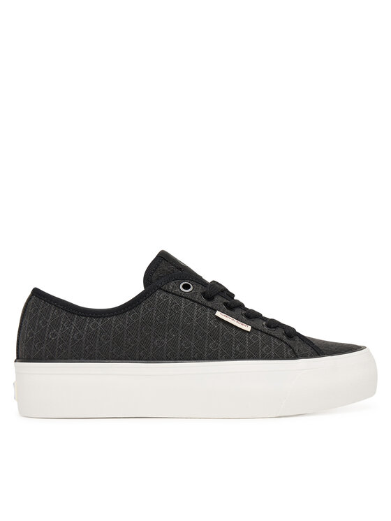 Calvin Klein Calvin Klein Tenisice Vulc Flatf Laceup Jaq Aop HW0HW03265 Crna