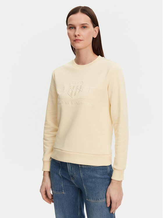 Gant Gant Majica dugih rukava Tonal Archive Shield 4200663 Bež Regular Fit