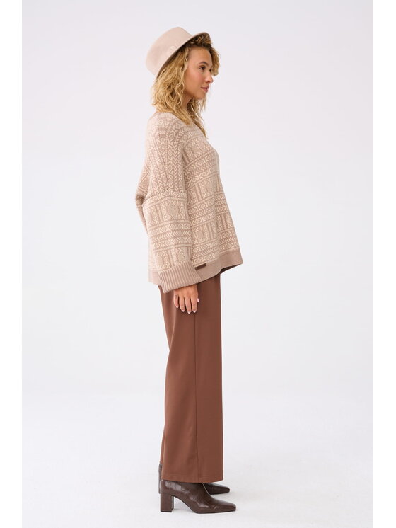 blue shadow blue shadow Sweter Sakuru BS Beżowy Standard Fit