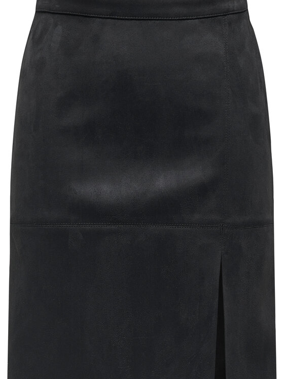 ONLY ONLY Fustă din imitație de piele Loline 15357433 Negru Regular Fit