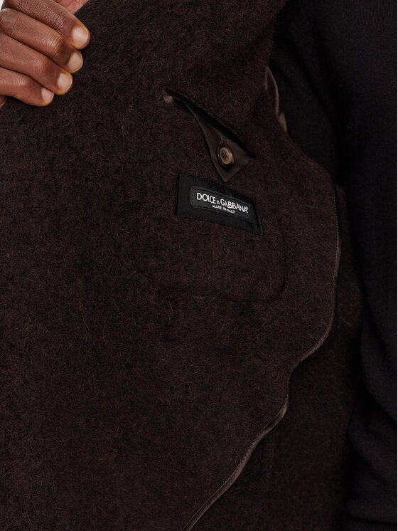 Dolce&Gabbana Dolce&Gabbana Volneni plašč G038XT HUMR6 S8231 Rjava Regular Fit