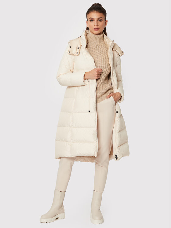 Peserico Peserico Пухено яке S24430 Бежов Regular Fit