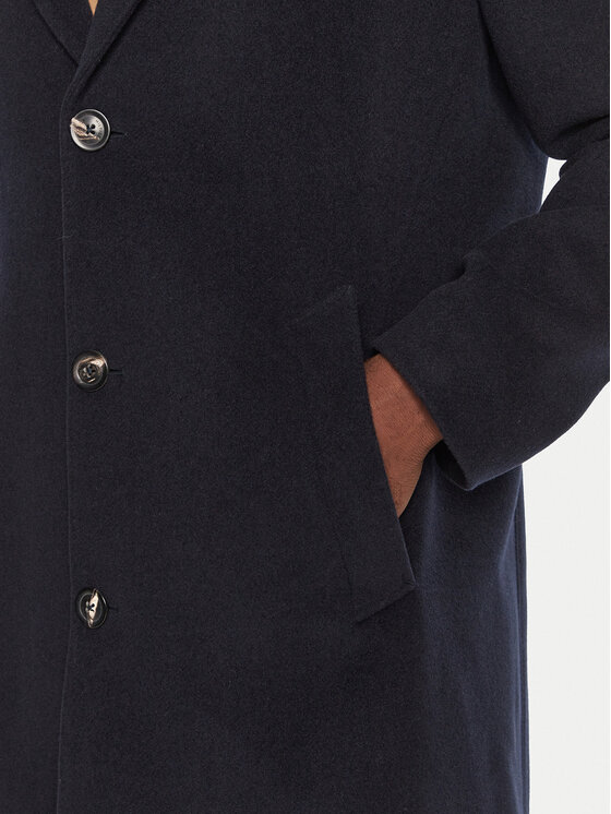 Tommy Hilfiger Tommy Hilfiger Płaszcz wełniany MW0MW36611 Granatowy Regular Fit