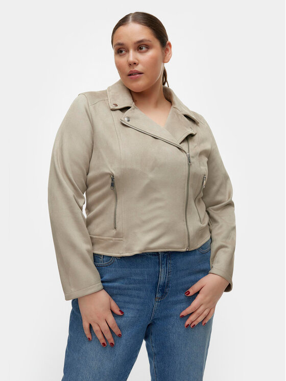 Vero Moda Curve Vero Moda Curve Bunda z imitácie kože Jose 10308583 Sivá Slim Fit
