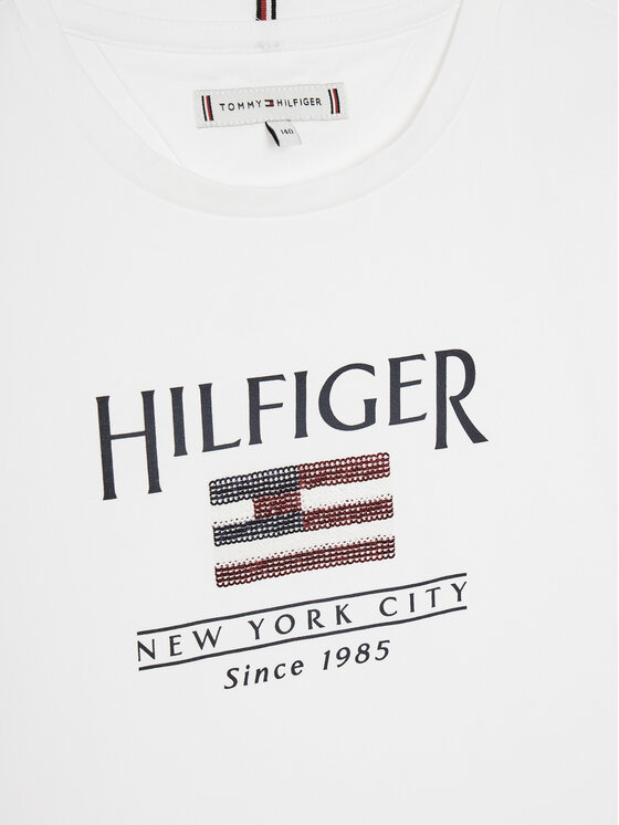 Tommy Hilfiger Tommy Hilfiger T-Shirt KG0KG08525 D Biały Regular Fit