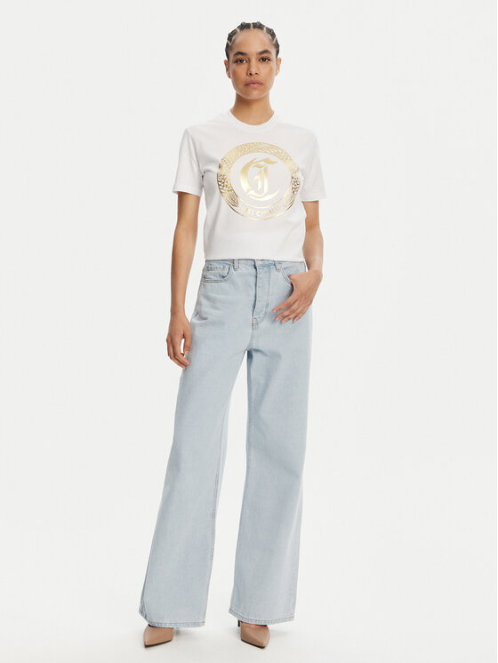 Just Cavalli Just Cavalli T-shirt 78PAHT01 Bijela Regular Fit