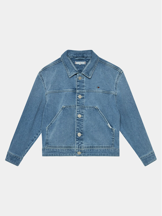 Tommy Hilfiger Džínsová bunda Denim Trucker Jacket KG0KG07798 Modrá Slim Fit