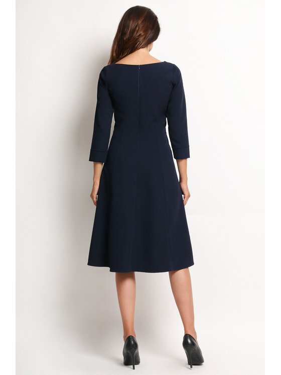 Awama Awama Sukienka A112 Granatowy Basic Fit