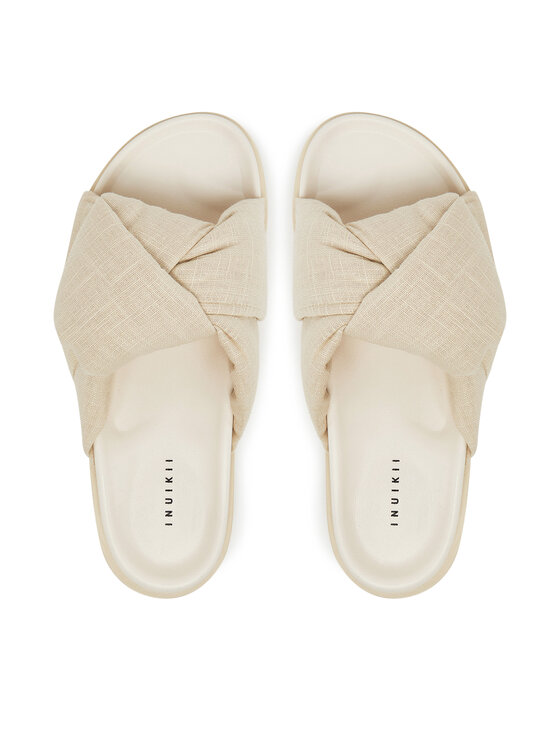 Inuikii Inuikii Šľapky Oversized Linken Knot-147 1028 Écru