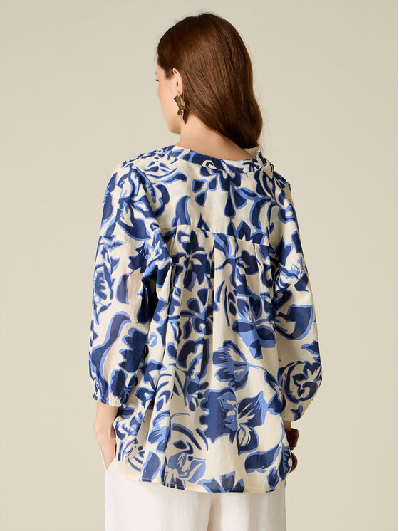 Oltre Oltre Blusa 2042J000807N0R4 Blu Regular Fit