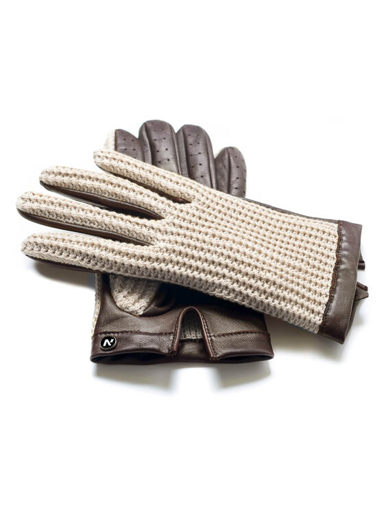 napo gloves napo gloves Rękawiczki Męskie napoCROCHET (brązowy/kremowy) M Beżowy