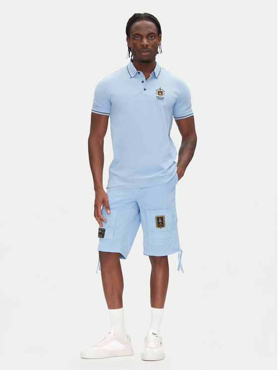 Aeronautica Militare Aeronautica Militare Polo majica 251PO1850P191 Modra Slim Fit