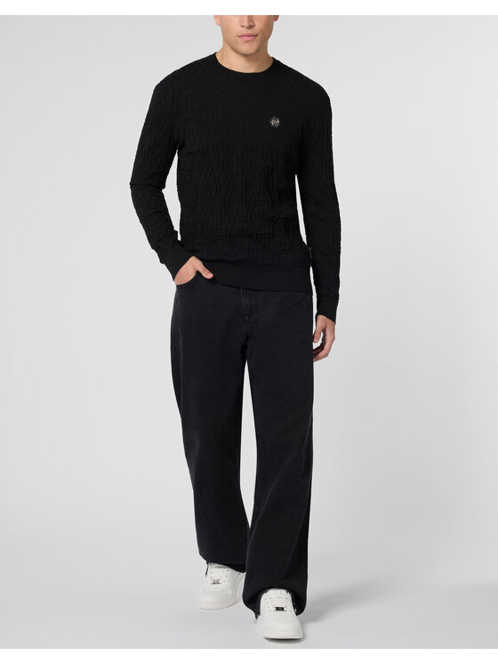 PHILIPP PLEIN PHILIPP PLEIN Sweter 29913 Czarny Regular Fit