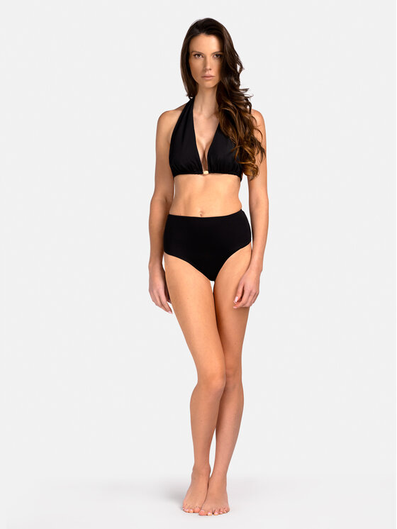 Miss Lou Miss Lou Bikini pezzo sopra G-TT1-CZ Nero