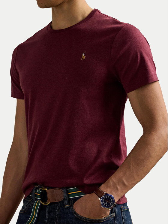 Polo Ralph Lauren Polo Ralph Lauren T-Shirt 710740727098 Bordowy Custom Slim Fit